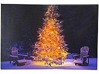 infactory Animiertes LED-Wandbild "Tannenbaum", 38 x 58 cm