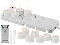 Lunartec 12er-Set LED-...-Ladestation, Fernbedienung, Timer