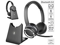 Callstel Profi-Stereo-Headset ...-Akku & 2in1-Ladestation