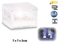 Lunartec Solar-LED-Glasbaustein mit ... klein, 7 x 7 cm