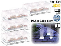 Lunartec 4er-Set Solar-Glasbausteine mit ... x 9,8 x 6 cm