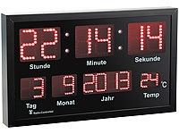 Lunartec LED-Funk-Tisch- ... und Temperatur, 412 rote LEDs