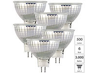 Luminea 6er-Set LED-Glas-... 40W), 500lm, 3000K, warmweiß