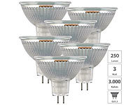 Luminea 6er-Set LED-Glas-... 25W), 250lm, 3000K, warmweiß