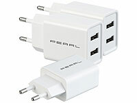 PEARL 3er-Set 2-Port-USB-Netzteil ...-A, 2,4 A / 12 W, weiß