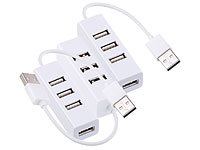 Xystec 3er-Set superkompakte USB-... 4 Ports, bis 480 Mbit/s