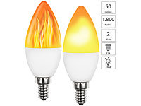 Luminea 2er-Set LED-Lampen ... Beleuchtungs-Modi, E14, 2 W,