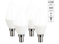 Luminea 4er-Set LED-Kerzen, ... E14, 6 Watt, 6500 K