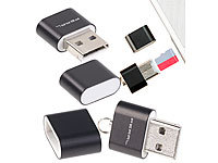 PEARL 2er-Set Mini-Cardreader für ... bis 128 GB & USB