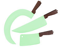 infactory 3er-Set Halloween-Messer, Glow-in-the-dark