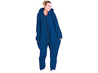PEARL basic Jumpsuit aus flauschigem Fleece, blau, Größe S