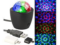 Lunartec Mini-Disco-Licht, RGB-... USB- & iPhone-Anschluss