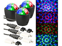 Lunartec 3er-Set Mini-RGB-Disco-... USB- & iPhone-Anschluss