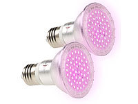 Lunartec 2er-Set LED-Pflanzenlampen ... LEDs, 50 Lumen, E27