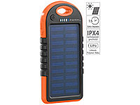 PEARL Solar-Powerbank mit Taschenlampe, ... USB, 1 A, IPX4