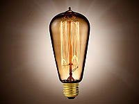 Luminea Vintage-Schmucklampe, ... gitterförmigem Glühdraht
