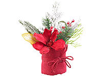 infactory Weihnachts-Gesteck mit ... Kunst-Schnee, 27 cm