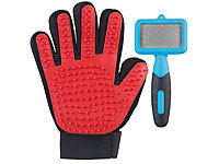 infactory 2in1-Fellpflege-Set ... mit Bürste und Handschuh