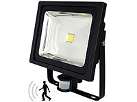 Luminea COB-LED-Fluter 50 ...-Sensor, 4200 K, IP44, schwarz