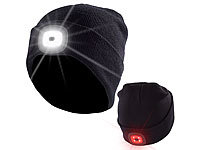 Lunartec Schwarze Strickmütze mit ... & roten (hinten) LEDs