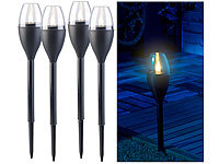 Lunartec 4er-Set Solar-... in Flammen-Optik, Flackerlicht
