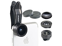 Somikon 4in1-Vorsatzlinsen-Set mit ... Makro und Pol-Filter