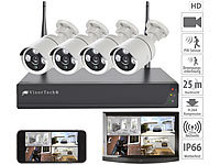 VisorTech Funk-Überwachungssystem mit ...-HD-IP-Kameras, App