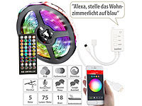 Luminea Home Control WLAN-RGB-... App, Sprachsteuerung, 5 m