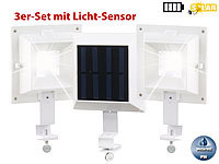 Lunartec 3er-Set Solar-LED-... 0,2 W, Licht-Sensor, weiß