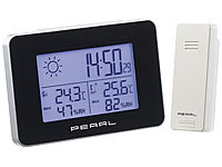 PEARL Wetterstation mit Funkwecker, ... und Funk-Au&szlig;ensensor