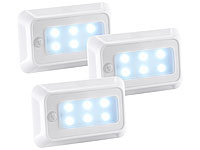 Luminea LED-Nachtlicht mit ...-Sensor, Batterie, 3er-Set