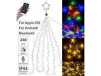 Lunartec Christbaum-Überwurf-Lichterkette, ... & App, IP44