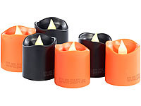 Lunartec 6er-Set Halloween-LED-... Flamme, orange & schwarz