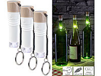 Lunartec 3er-Set LED-Weinflaschen-... Licht, per USB ladbar