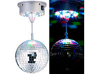 Lunartec Selbstdrehende Discokugel mit ... LEDs, &Oslash; 15 cm