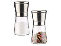 PEARL Manuelle Gew&uuml;rzm&uuml;hle mit ... und Edelstahl, 2er-Set