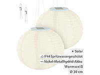 Lunartec 2er Set Solar-LED-... IP44, warmweiß, Ø 30 cm