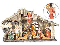 PEARL Weihnachtskrippe aus ... 11 handbemalten Figuren