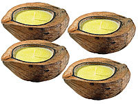 infactory Anti-M&uuml;cken-Kerzen in Kokosnuss-Schale (4er Set)