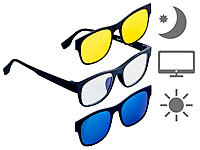 PEARL 3in1-Bildschirm-Brille mit ...- und Nachtsicht-Aufsatz