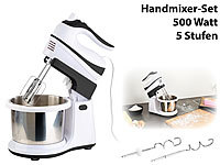 Rosenstein & Söhne Handmixer-Set: ... 5 Stufen, Turbo, 500 W