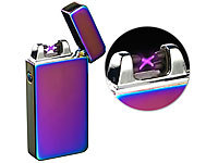 PEARL Elektronisches USB-Feuerzeug ... & Akku, violett