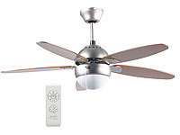 Sichler Deckenventilator VT-597 m. Holzflügeln, Beleuchtung, Fernbed