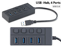Xystec USB-3.0-Hub mit 4 ... einzeln schaltbar, bis 5 Gbit/s