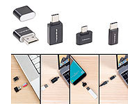 PEARL microSD-Kartenleser & USB-OTG-...-USB & USB Typ C