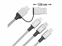 Callstel 5in1-Schnellladekabel ...-USB/Lightning, 120cm, 3A