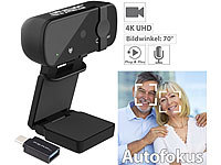 Somikon 4K-USB-Webcam mit ...-auf-USB-Typ-C-Adapter