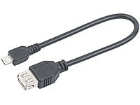 auvisio USB-OTG-Adapterkabel, Micro-... zu USB-Buchse, 20 cm