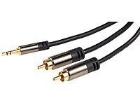 auvisio Premium-Stereo-Kabel 3,5-...-Stecker, 5 m, vergoldet