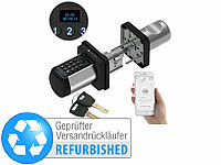 VisorTech Smarter Türbeschlag Mit Fingerabdruck-Scanner & PIN – Silber, Für Innentüren, App-gesteuert